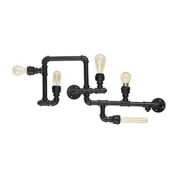 Image of Plumber 5 Light Indoor Wall / Ceiling Light Matt Black, E27