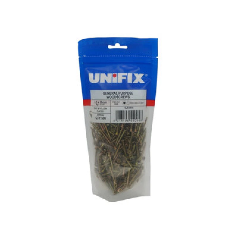 Image of Unifix General Purpose Chippy Woodscrews 3.5 X 30mm - Pou9Chippy/045 - Box Of 2500