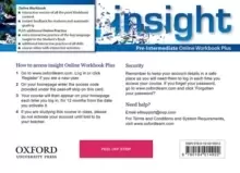 Image of insight: Pre-Intermediate: Online Workbook Plus - Card with Access Code