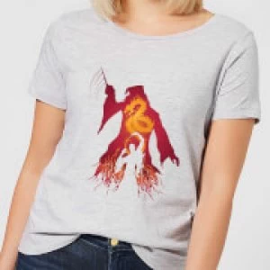Image of Harry Potter Dumbledore Voldemort Womens T-Shirt - Grey - 3XL