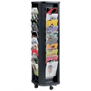 image of Paperflow Freestanding Mobile Literature Carousel A4 Black