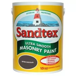 image of Sandtex Bitter Chocolate Brown Smooth Masonry Paint, 5L