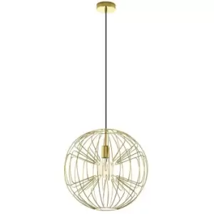 Image of Okinzuri Spherical Pendant Ceiling Light Brass - Eglo