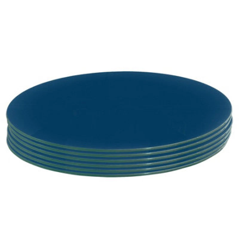 Image of Harbour Housewares 6X Round Glass Placemats - 30Cm - Hague Blue - Dining Table Place Mats Tabletop Protector For Kitchen Worktops