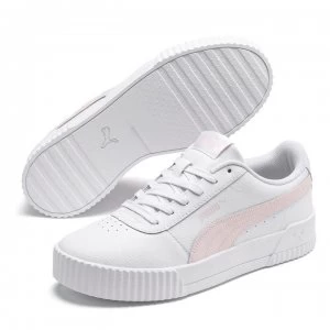 Puma Carina Leather Trainers Ladies - White/Rose