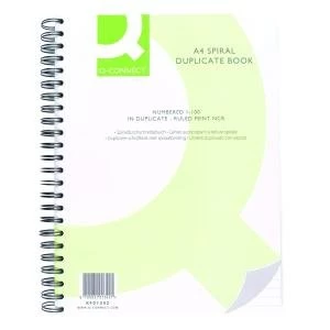 Image of Q-Connect Feint Ruled Wirebound Duplicate Book A4 KF01342