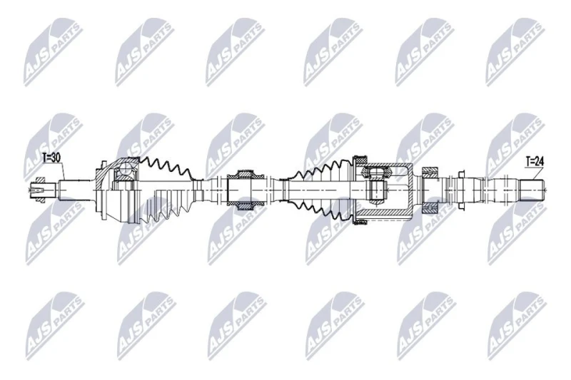 Image of NTY NPW-TY-238 Drive shaft Automatic Transmission, Front Axle Right Drive Shaft (13)