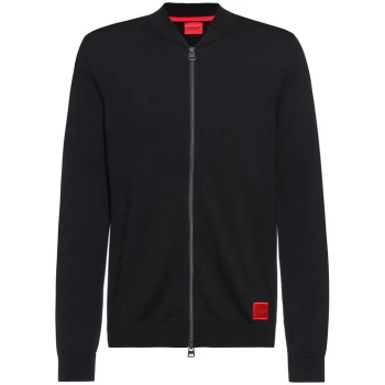 Image of Hugo Boss San Jaque Zip Through Knitted Jacket Black Size S Men