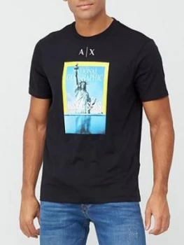 Image of Armani Exchange X National Geographic T-Shirt Black Size L Men