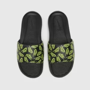 image of Nike Black & Green Victori One Sandals