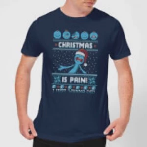 Image of Rick and Morty Mr Meeseeks Pain Mens Christmas T-Shirt - Navy - L