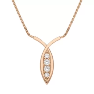 image of 18ct Rose Gold 0.28ct Diamond Fish Necklace