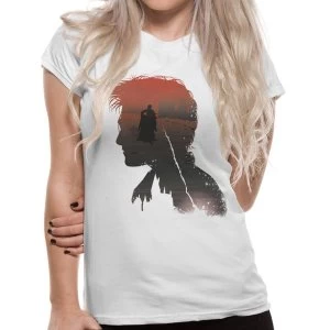 Image of Harry Potter - Battle Silhouette Womens Large T-Shirt - White