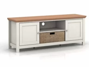Image of LPD Cotswold Cream and Oak TV Media Cabinet Flat Packed