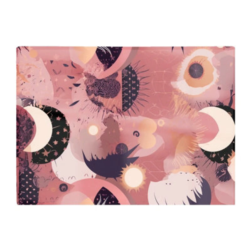 Image of Warren Reed Designer Abstract Red Pink Pattern Glass Chopping Board