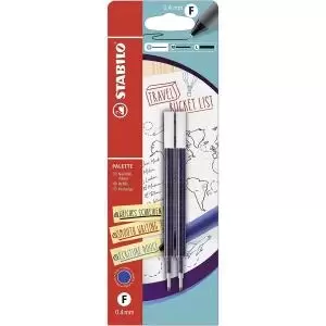 Image of STABILO PaleTTE Gel Rollerball Refill 0.4mm Line Blue 2pc Blister 2
