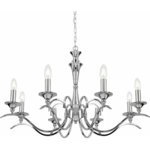 image of Hanging Flush Ceiling Pendant 8 Light chrome Chandelier Classic Lamp Bulb Holder