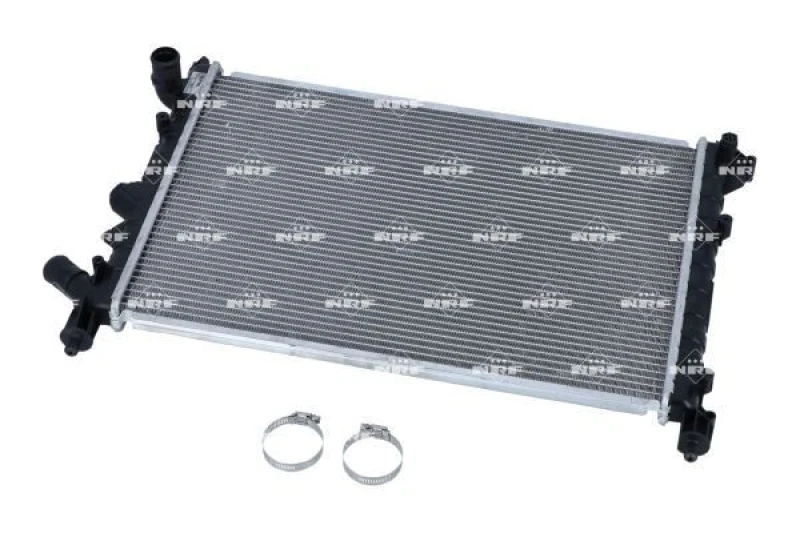 Image of NRF 58943 Engine radiator EASY FIT Brazed cooling fins, Aluminium, with mounting parts Aluminium Radiator,engine cooling (470)