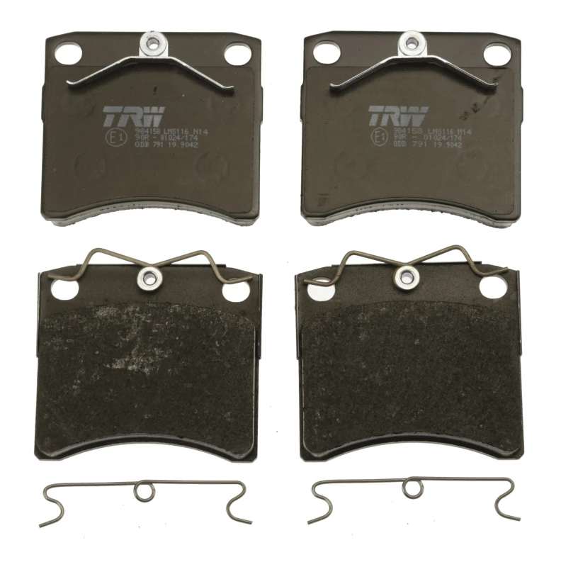 Image of TRW GDB791 Brake pad set not prepared for wear warning indicator, with accessories Brake Pad Set,disc brake (402)