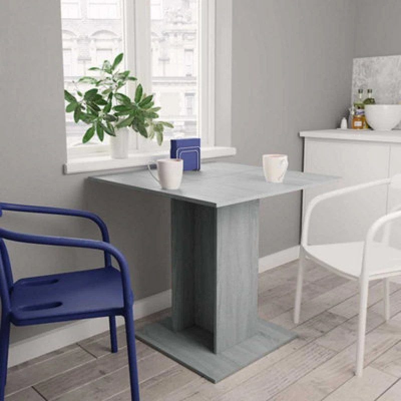 Image of Vidaxl Dining Table Grey Sonoma 80X80X75cm Engineered Wood, Grey 825823