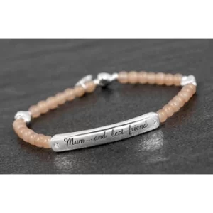 Image of Beads Silver Plated Message Bracelet Mum