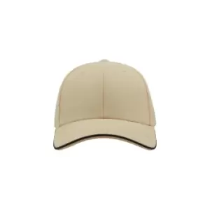 Image of Atlantis Pilot Piping Sandwich Premium Brush Cotton 6 Panel Cap (One Size) (Natural)