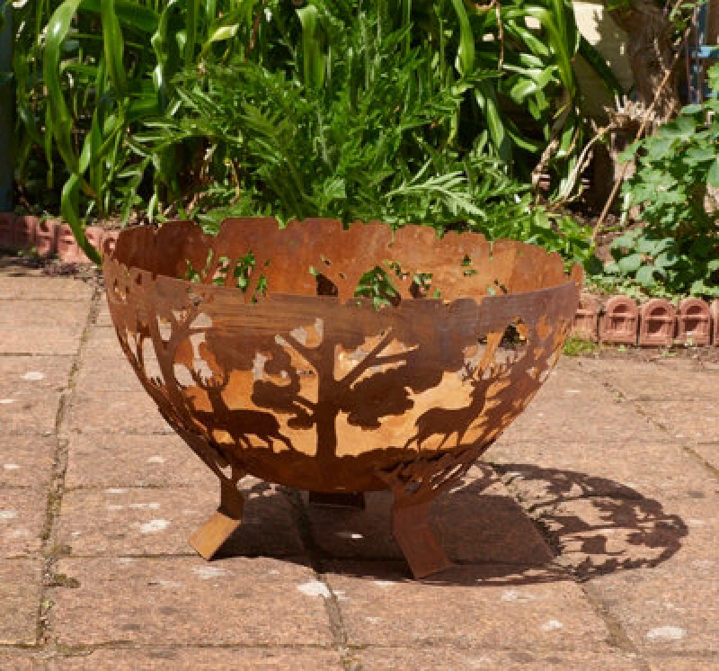 Image of Glendale Garden & Leisure Half Ball Forest Fire Pit Half Fire Bowl - L58 X W58 X H37.5 Cm
