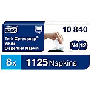 image of Tork Dispenser Napkins 33 x 21.3cm White 5 Pieces of 225 Sheets