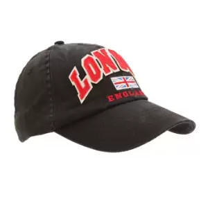 image of Mens London England Union Jack 3D Retro Design Baseball Cap (One Size) (Black)