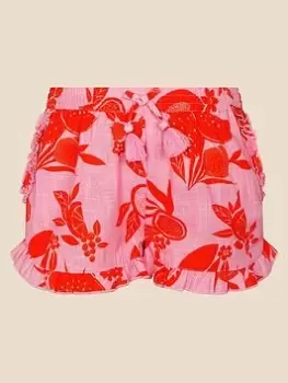 image of Accessorize Girls Fruity Floral Short - Pink, Size Age: 5-6 Years, Women