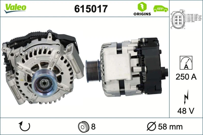 Image of Alternator, starter VALEO 615017