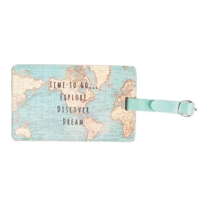 Image of Sass & Belle Vintage Map Time To Go Luggage Tag