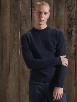 image of Superdry Harlo Crew Jumper, Navy Size M Men