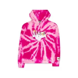 image of Hype x Space Jam Retro Character Print Logo Hoodie Juniors - Pink