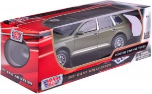 Image of Porsche Cayenne Green 118 Scale Diecast Collectors Model.