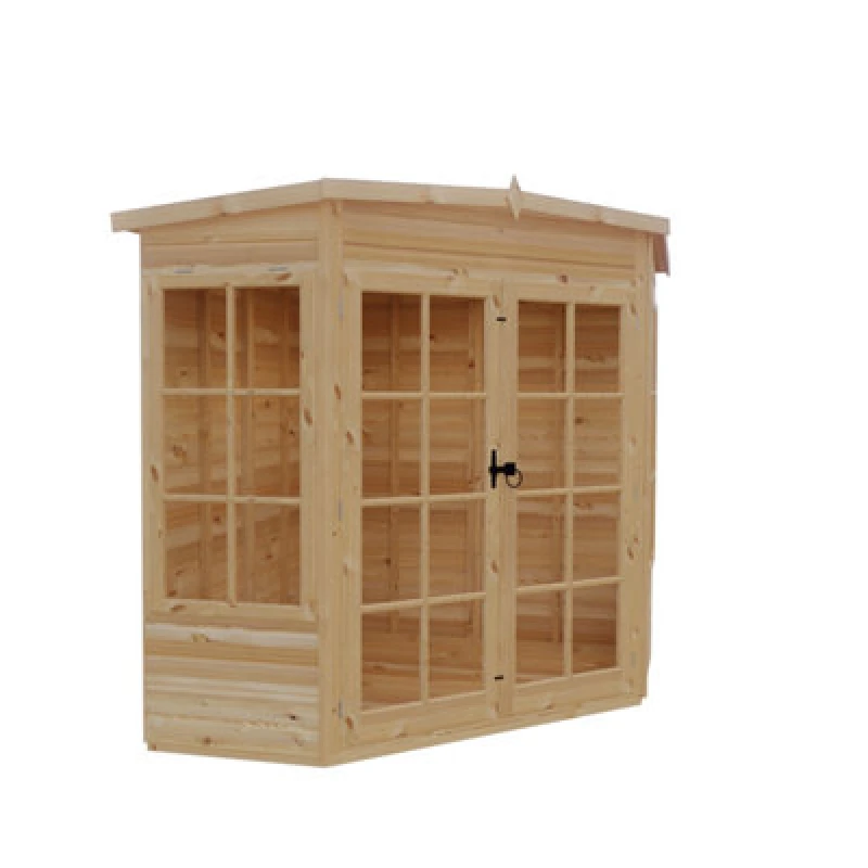 Image of Shire Hampton Premium Corner Summerhouse 6X6 With Double Doors And Opening Windows