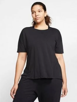 image of Nike Yoga Tee - Black (Curve)