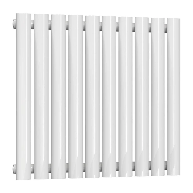 Image of Bathroom Kingdom Neva White Single Oval Horizontal Radiator 550x590 White Unisex