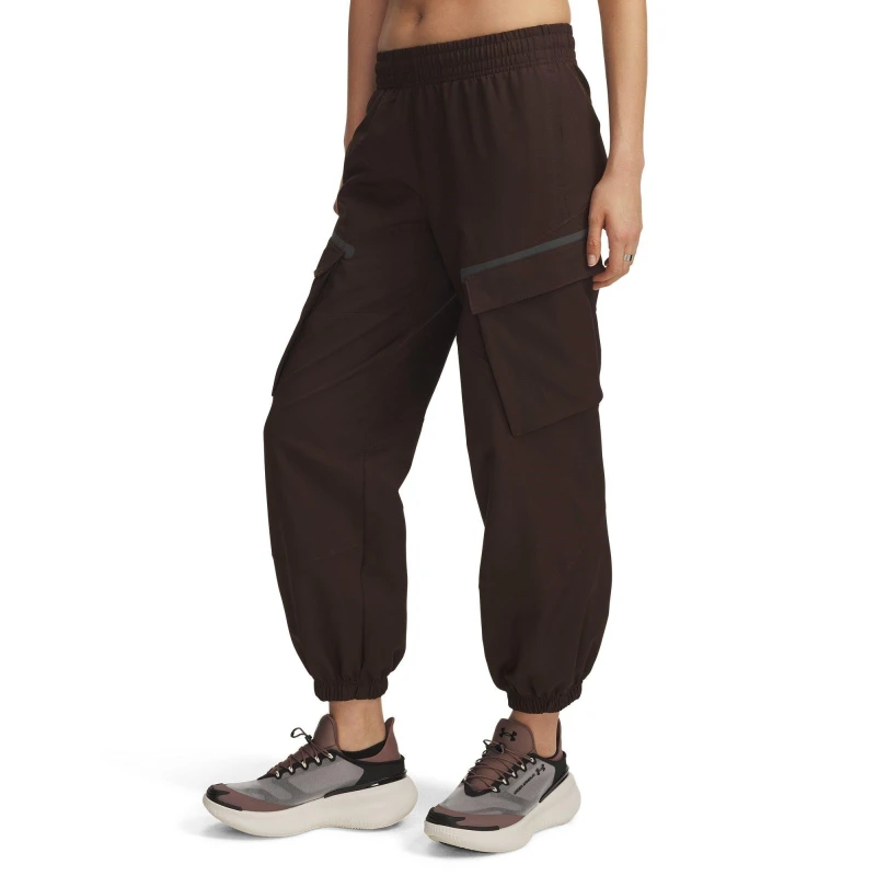 Image of Under Armour Womens Unstoppable Closed Hem Jersey Joggers Kona Brown female 10 (S)