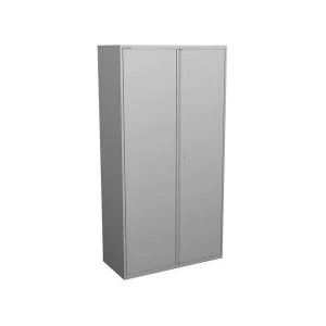 image of Bisley Two Door Steel Storage Cupboard 914x470x1970 1985mm with 4 Shelves Grey