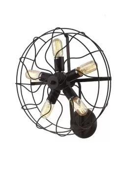Image of Claudia Cage Wall Lamp 5 Light E27 Black