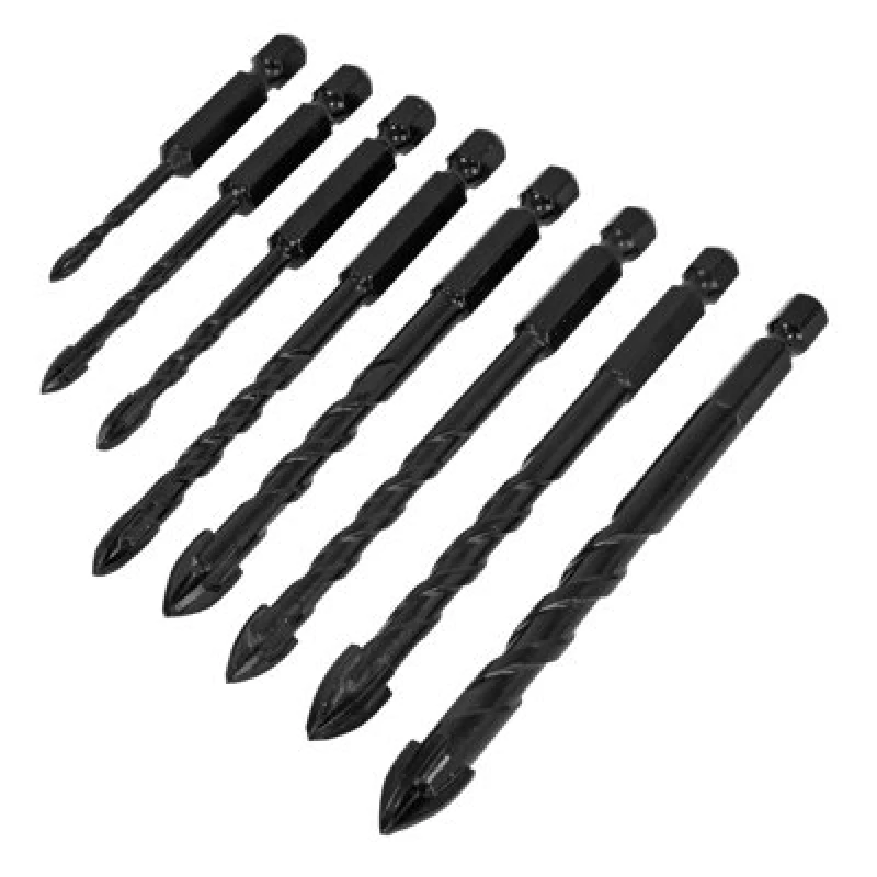 Image of Sealey 8 Piece Hex Shank Tile and Glass Drill Bit Set