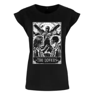 Image of Deadly Tarot Womens/Ladies The Lovers T-Shirt (XXL) (Black)