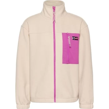 Image of Tommy Jeans Polar Fleece Zip Top - Smooth Stone