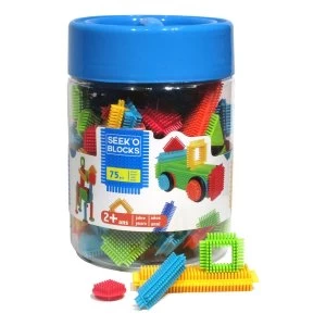 image of Seek'O Blue Barrel Building Blocks (77 Pieces)