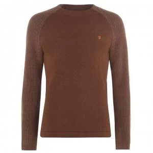 image of Farah Vintage Bouler Textured Jumper - Truffle Ml 228