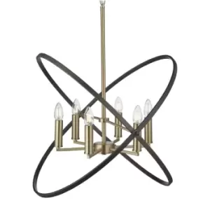 Image of Searchlight Hoopla - 6 Light Pendant Bronze, Brown, E14