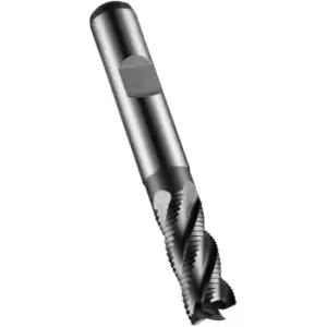Image of C428 10.00MM HSS-E Flatted Shank Multi-flute Roughing End Mill - Alcrona Coated DIN 844 K