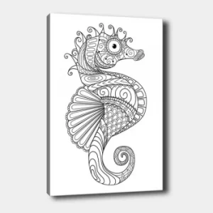 Image of MANDALA13 White Black Decorative Canvas Painting