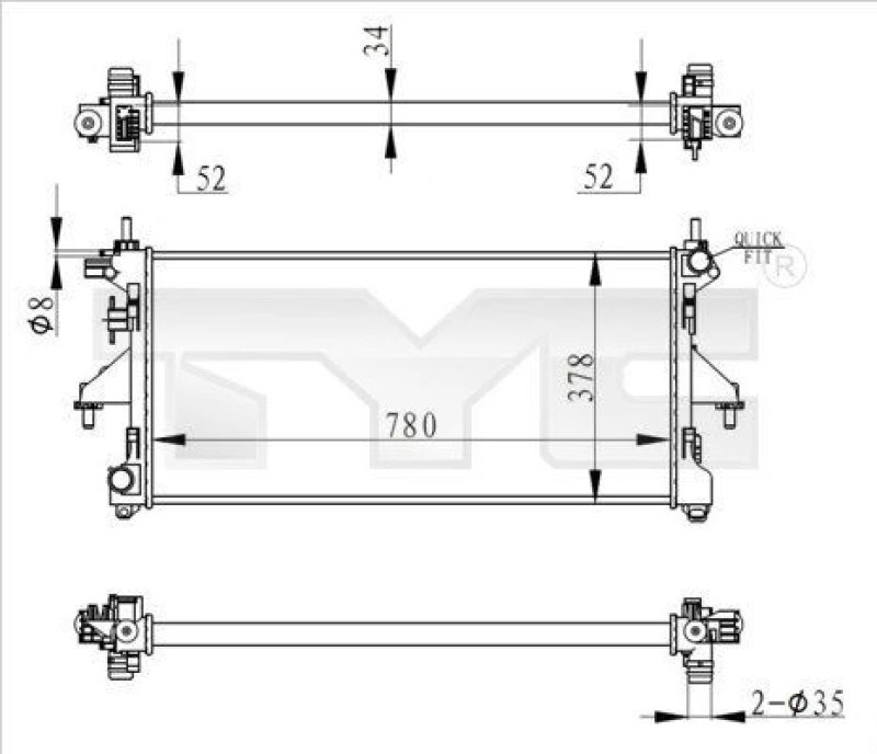 Image of TYC Engine radiator TYC 709-0020-R